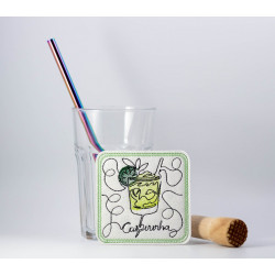 Stickdatei ITH - Untersetzer Caipirinha